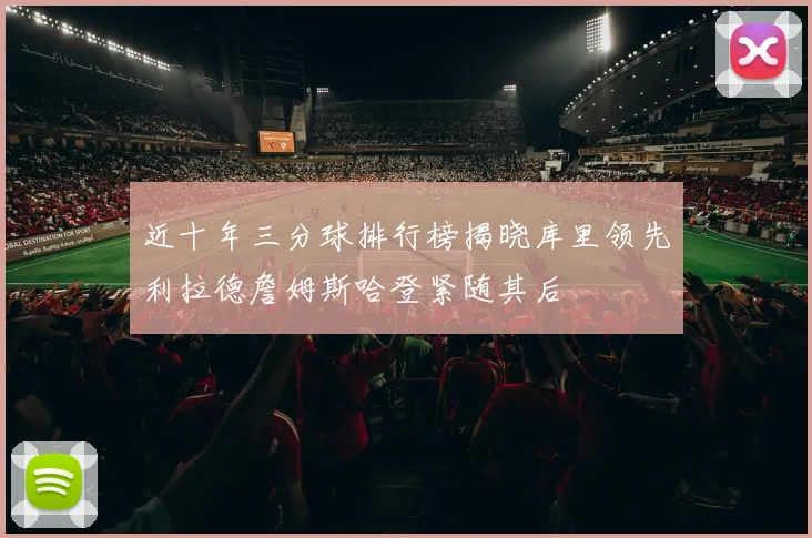 近十年三分球排行榜揭晓库里领先利拉德詹姆斯哈登紧随其后